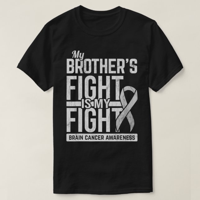 Min bror kämpar mot min kamp mot hjärncancer Aware T Shirt (Design framsida)