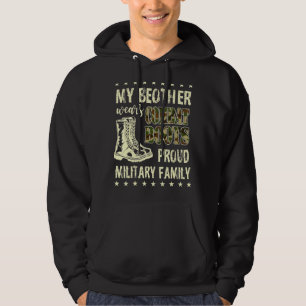 Min bror Wears Combat Boots Coola Proud Miliud Hoodie