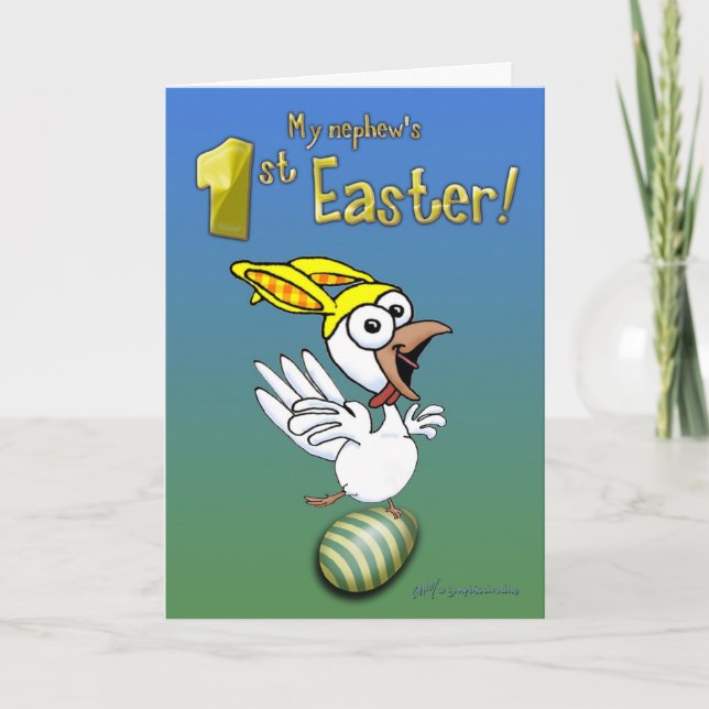 Min brorson är första Påsk. Helgkort (Framsida)