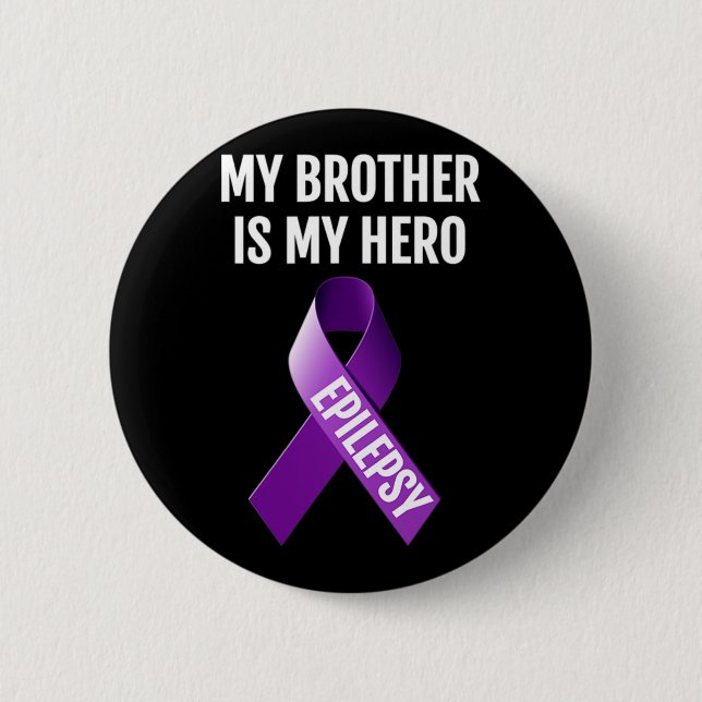MIN BROTHER ÄR MY HERO EPILEPSY MEDVETENESS T SHIR KNAPP (Framsida)