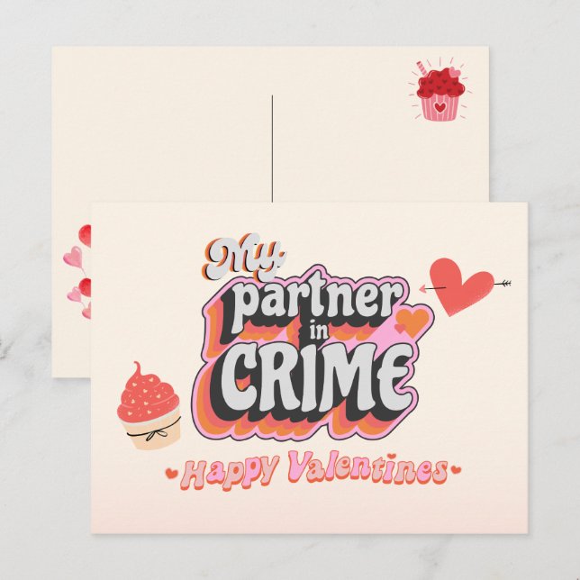 Min brottspartner helg vykort (Fram/baksida)