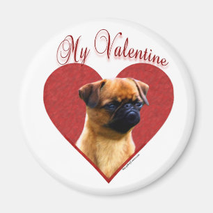 Min Brussels Griffon Valentine Magnet