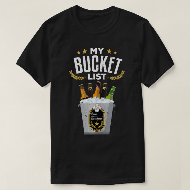Min Bucket List Beer Sarcastic Funny Beer Retireme T Shirt (Design framsida)