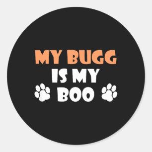 Min Bugg Är Min Boo Halloween Hundägare Runt Klistermärke