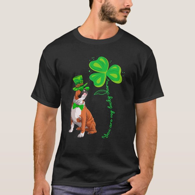 Min Bull Dog är min Lucky Charm Shamrock St Patric T Shirt (Framsida)