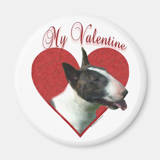 Min Bull Terrier Valentine Magnet (Framsidan)