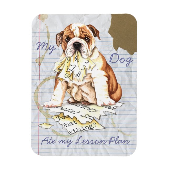 Min Bulldog Ate Min Lesson-plan Magnet (Vertikal)