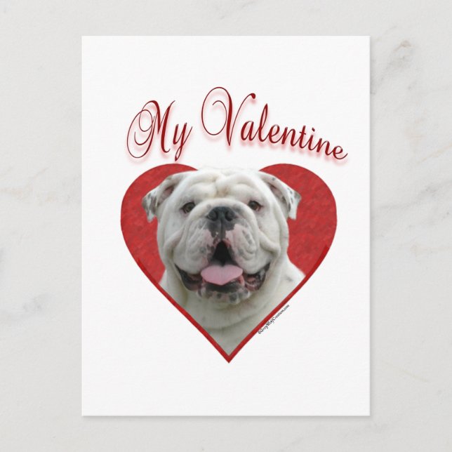 Min Bulldog Valentine Helg Vykort (Framsida)