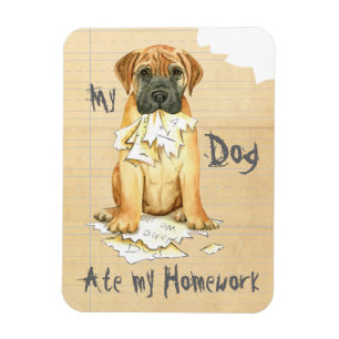 Min bullmastiff Ate Min hemläxa Magnet