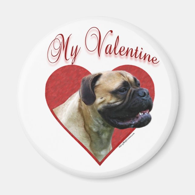 Min Bullmastiff Valentine Magnet (Framsidan)