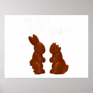 Min Butt Ontr Chocolate Bunny Funny Påsk Poster
