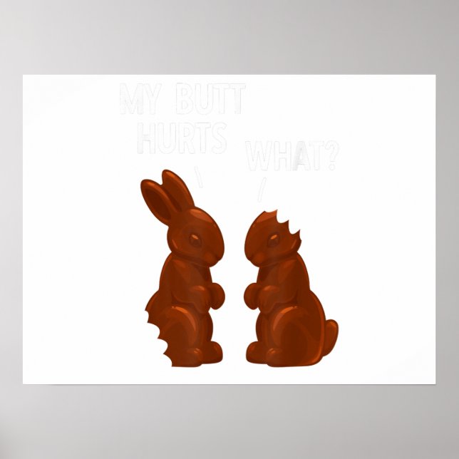 Min Butt Ontr Chocolate Bunny Funny Påsk Poster (Framsidan)