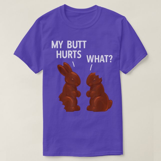 Min Butt Ontr Chocolate Bunny Funny Påsk  T Shirt (Design framsida)