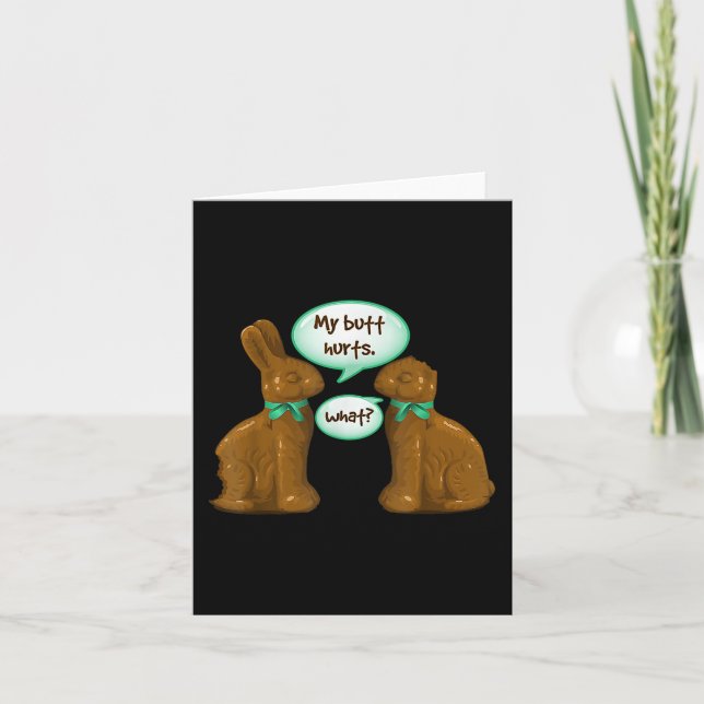 Min Butt Ontr Chocolate Bunny Rabbit Glad påsk Kort (Framsida)
