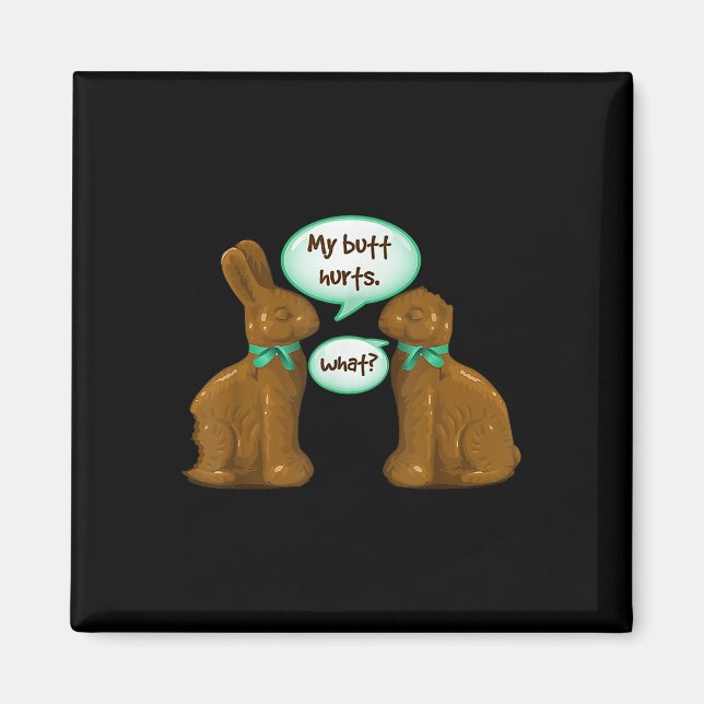 Min Butt Ontr Chocolate Bunny Rabbit Glad påsk Magnet (Framsidan)