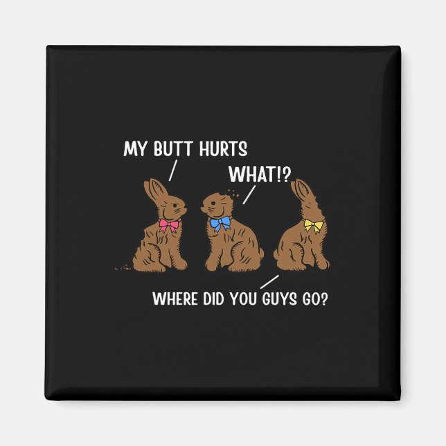 Min Butt Ontr Glad påsk Day Bunny Rabbit Eggs H Magnet (Framsidan)