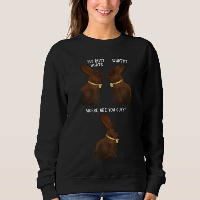 Min Butt Ontr Påsk Chocolate Bunny Meme Jo T Shirt (Framsida)
