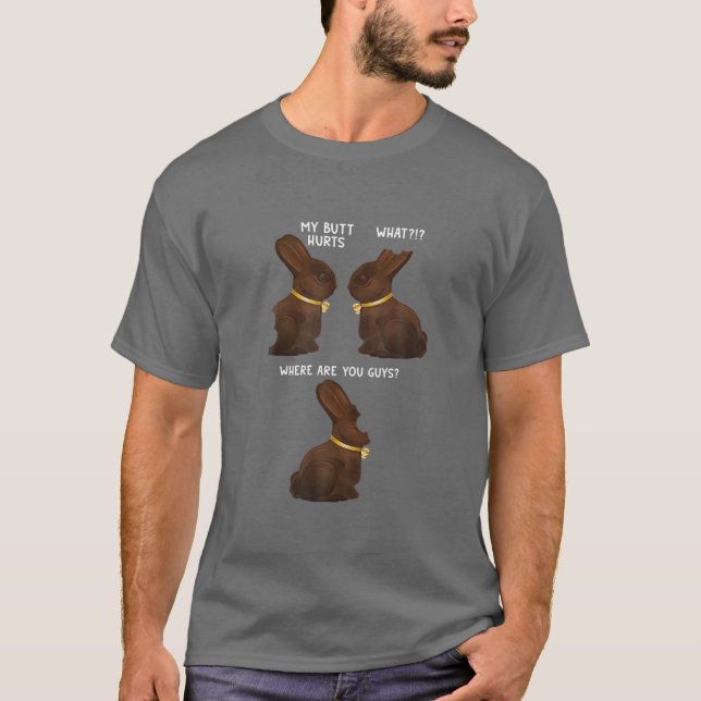 Min Butt Ontr Påsk Chocolate Bunny Meme Jo T Shirt (Framsida)