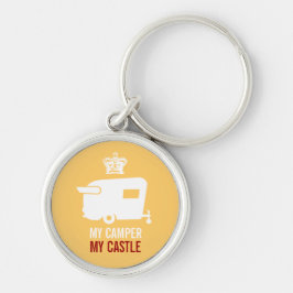 Min campare mitt slott - vintageShasta campare Rund Silverfärgad Nyckelring