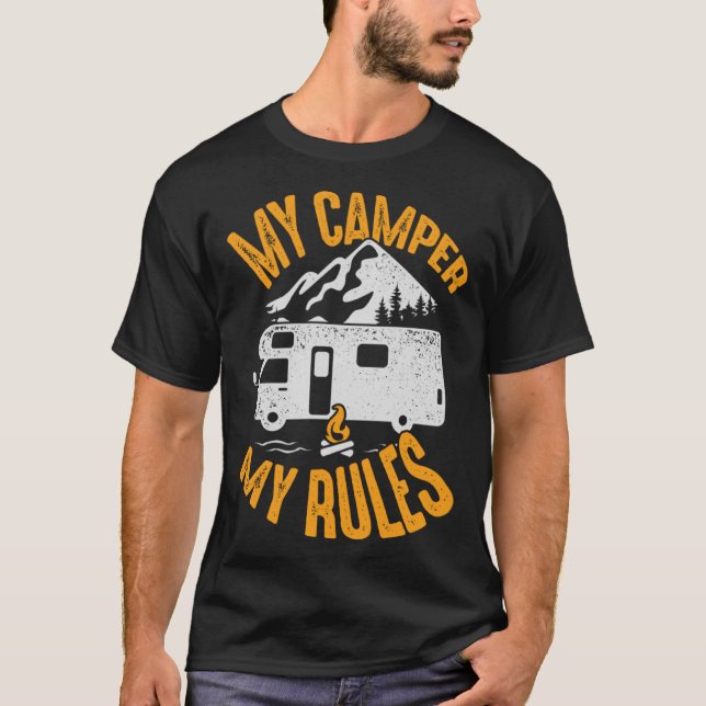 Min Camper My Regler för en RV Camping T Shirt (Framsida)