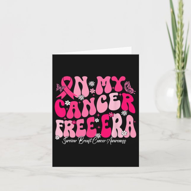 Min cancerfria era Survivor Breast Cancer Awarenes Kort (Framsida)