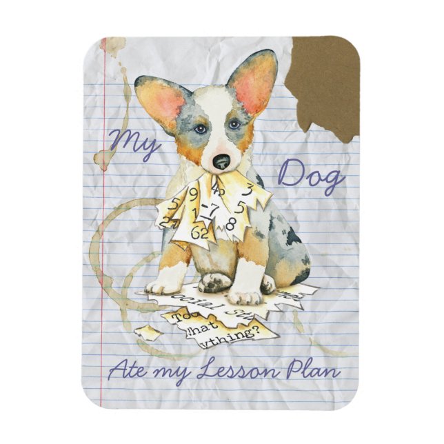 Min Cardigan Welsh Corgi Ate min Lesson Plan Magnet (Vertikal)