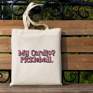 Min Cardio? Pickleball. Funny Typografi Tygkasse