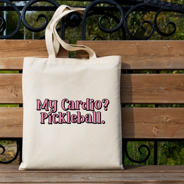 Min Cardio? Pickleball. Funny Typografi Tygkasse (Skapare uppladdad)