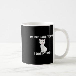 Min Cat Hates Trump-trump-knapp Kaffemugg