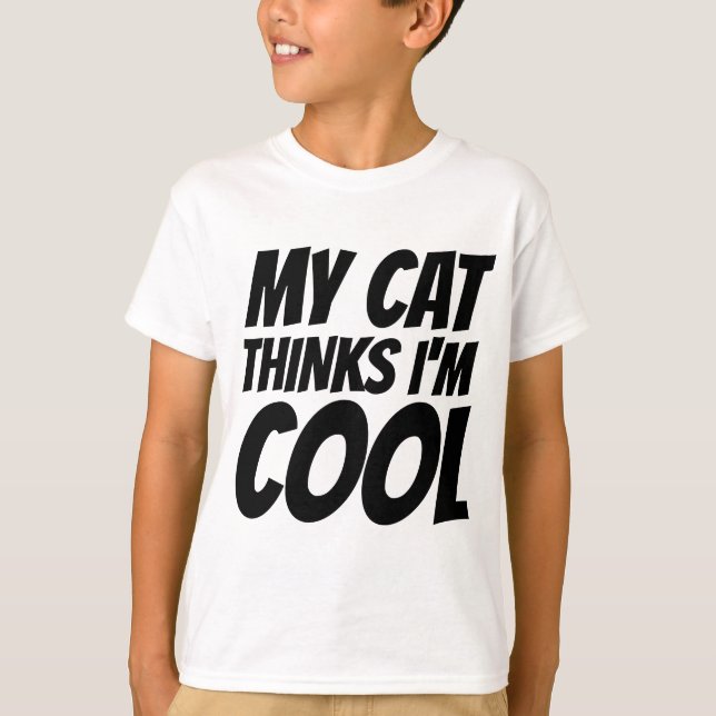 MIN CAT TÄNKAR I COOLA, Boys Kids T-shirts (Framsida)