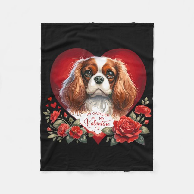 Min Cavalier är min valentin hundmamma och pappa v Fleecefilt (Framsidan)