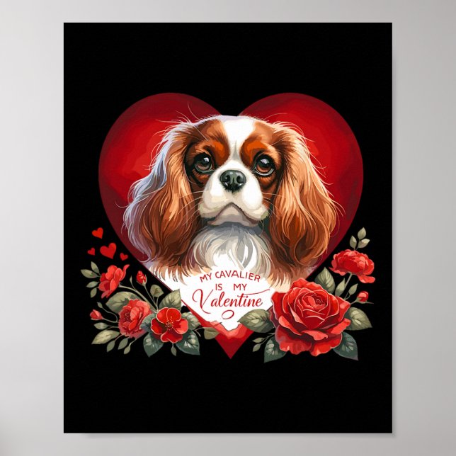 Min Cavalier är min valentine hundmamma och pappa  Poster (Framsidan)