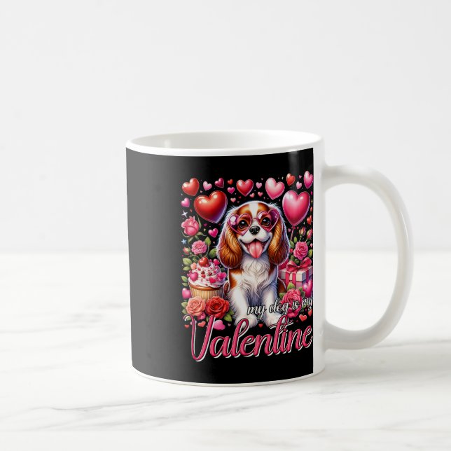Min Cavalier King Charles Spaniel är min valentin  Kaffemugg (Höger)