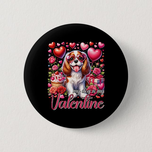 Min Cavalier King Charles Spaniel är min Valentine Knapp (Framsida)