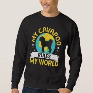 Min Cavapoo Styr Min Värld Hund Valp Ägare Lång Ärmad Tröja