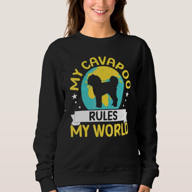 Min Cavapoo Styr Min Värld Hund Valp Ägare T Shirt (Framsida)