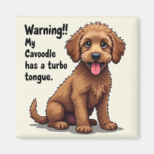 Min Cavoodle Har En Turbo Tunga Magnet