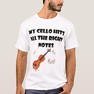 Min Cello träffar alla Höger Notes - Funny Cello T Shirt
