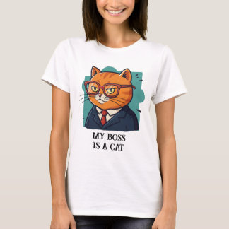 Min Chef är en Cat Funny Cat T Shirt