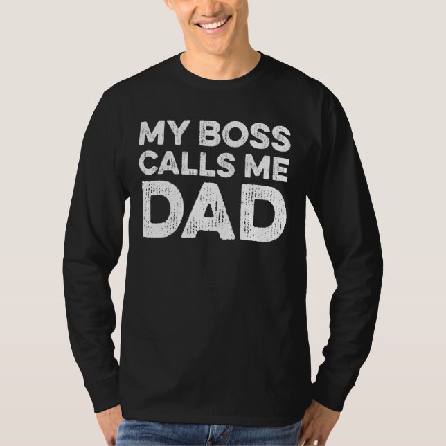 Min Chef kallar mig Pappa T Shirt (Framsida)