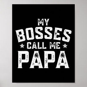 Min Chefer kallar mig Pappa Funny Grandpa Fars dag Poster