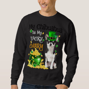 Min Chihuahua är min Lucky Charm Cute Hund Patrick Lång Ärmad Tröja