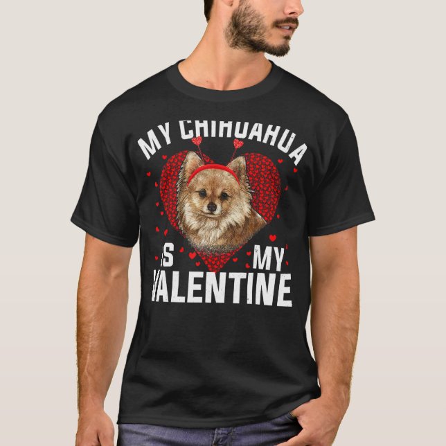 Min Chihuahua är mina Valentine Valentines day Boy T Shirt (Framsida)