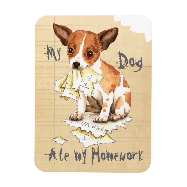 Min Chihuahua Ate Min hemläxa Magnet (Vertikal)