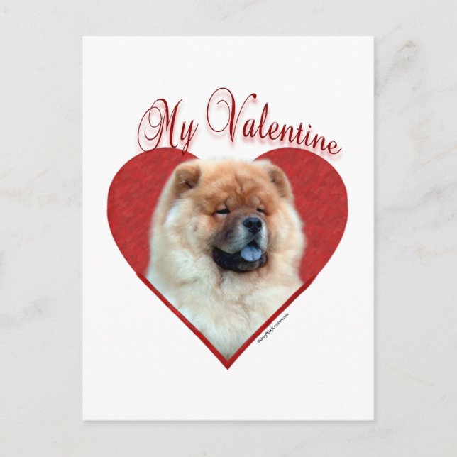 Min Chow Chow Valentine Helg Vykort (Framsida)