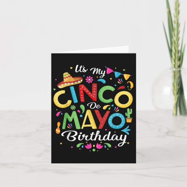 Min Cinco De Mayo Birthday Funny Cinco De Mayo Kort (Framsida)