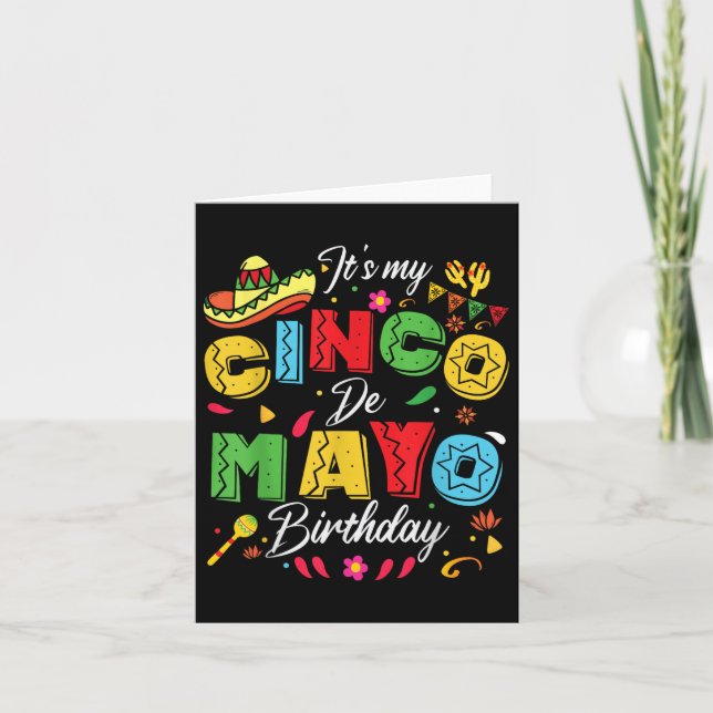 Min Cinco De Mayo Birthday Funny Cinco De Mayo Kort (Framsida)