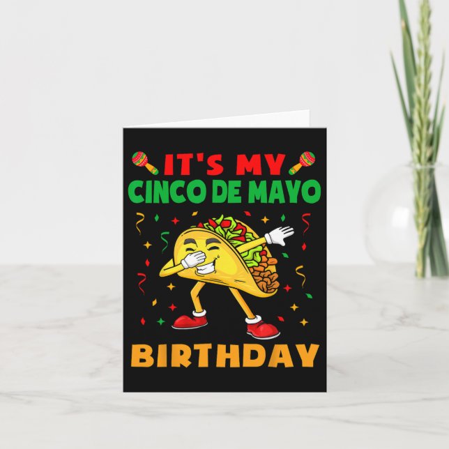 Min Cinco De Mayo Birthday Funny Taco Party Ki Kort (Framsida)