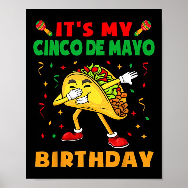 Min Cinco De Mayo Birthday Funny Taco Party Ki Poster (Framsidan)