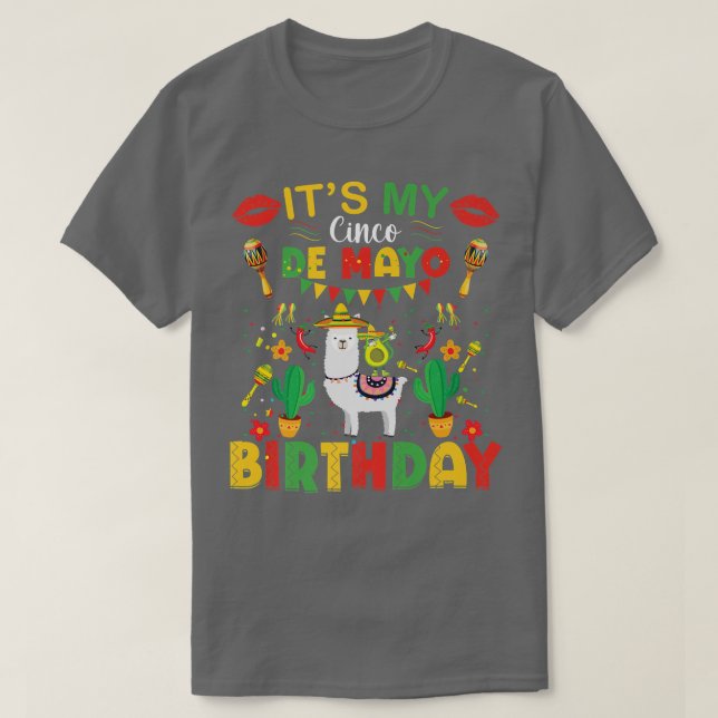 Min Cinco De Mayo Birthday Meican llama-dabbing T Shirt (Design framsida)